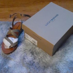 Green flat heel sandal